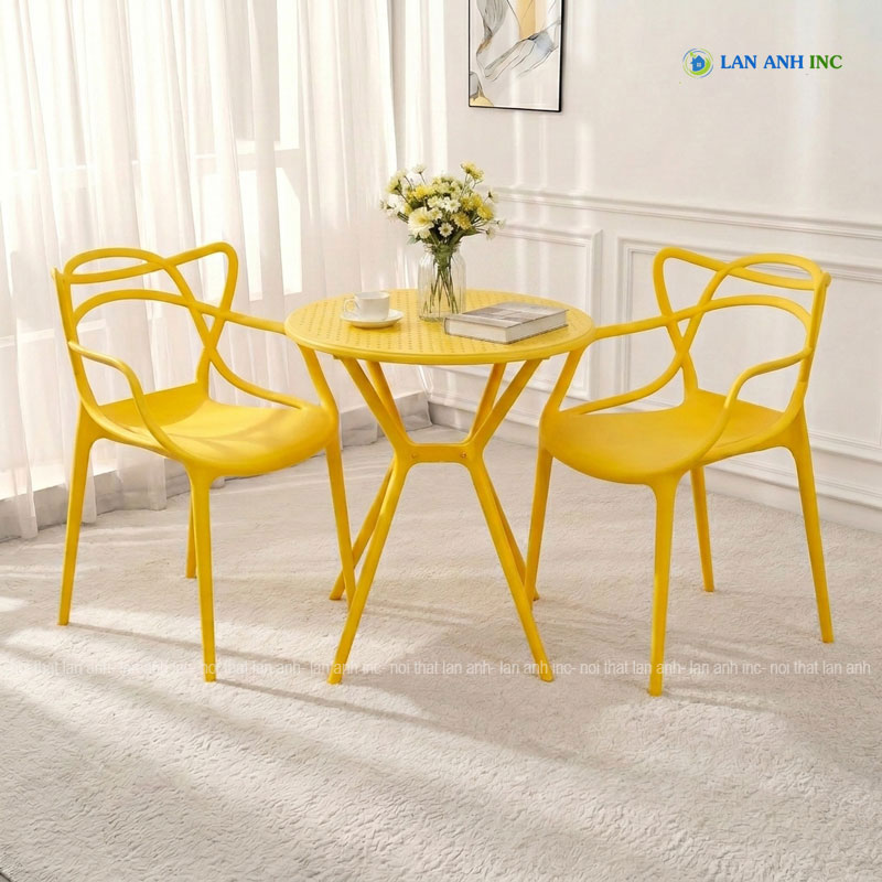 Bộ bàn ghế cafe tròn 2 ghế nhựa đúc nguyên khối đẹp hiện đại BBCF109 Bộ bàn ghế cafe tròn 2 ghế nhựa đúc nguyên khối đẹp hiện đại BBCF109