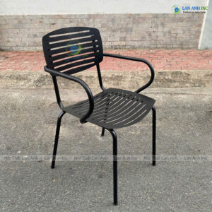 Alternative view of Ghế sắt cafe cao CNC có tay sơn tĩnh điện LASK23
