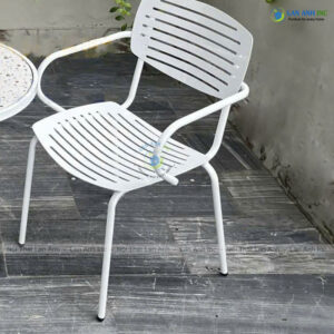 Ghế sắt cafe cao CNC có tay sơn tĩnh điện LASK23