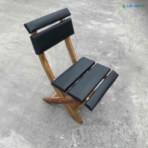 Ghế xếp cafe khung gỗ mặt bọc da GXT252